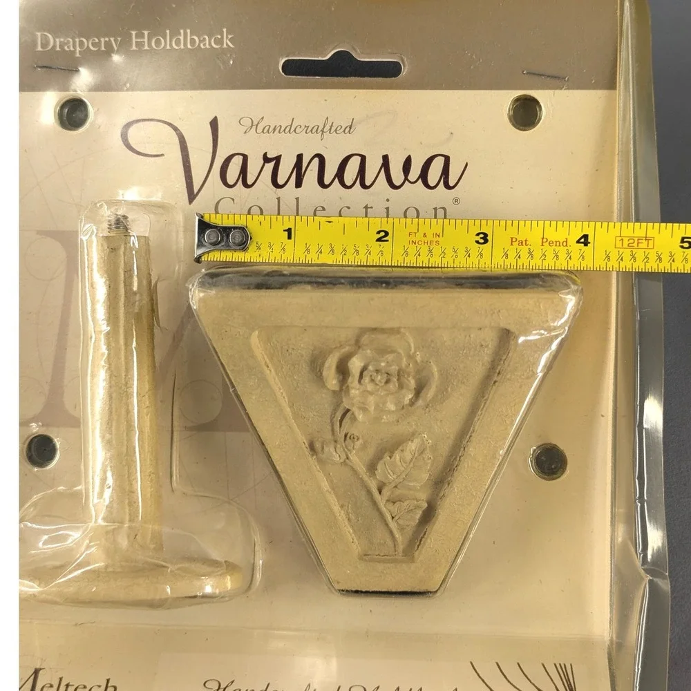 VTG Meltech Varnava Collection Rose Drapery Holdback Cream Pyramid VCH-205-AB